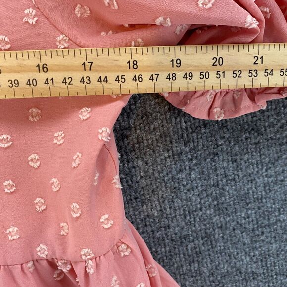 UMGEE Dress Womens M Pink Shift Short Sleeve Babydoll Coquette Fairy Cottagecore - Picture 6 of 6